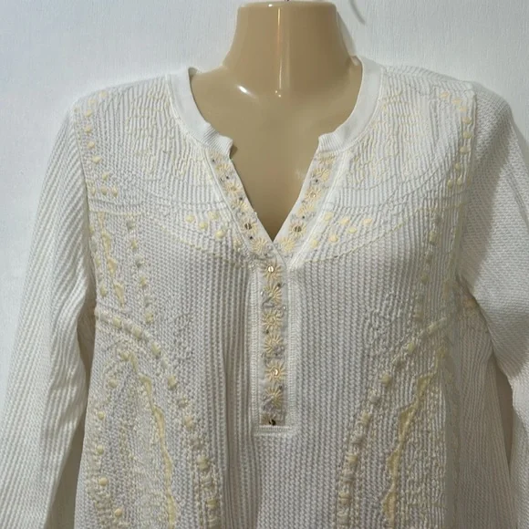 SOFT SURRENDING WOMENS PULLOVER SWEATER LONG SLEEVE CREAM SIZE SMALL - Picture 2 of 10
